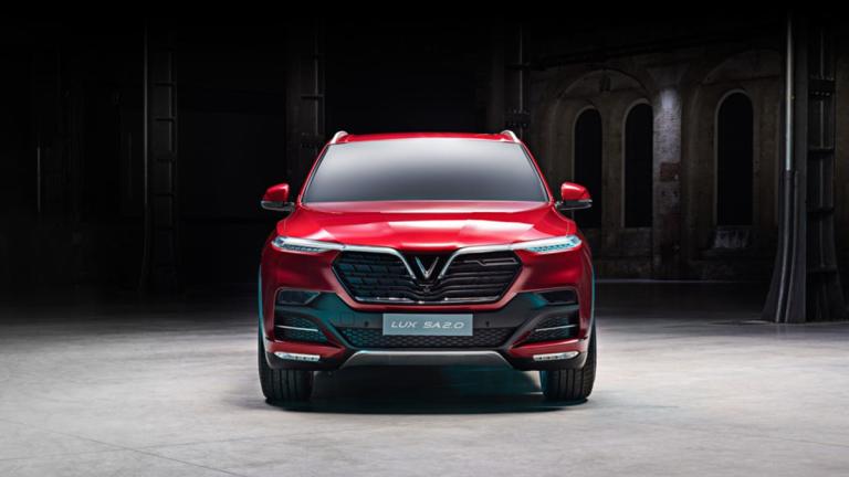 VinFast EV front in red